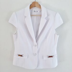 Short Sleeve White Blazer